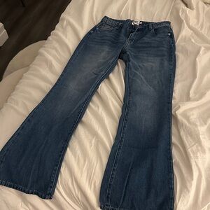 Princess Polly Dark Blue Flare Jeans